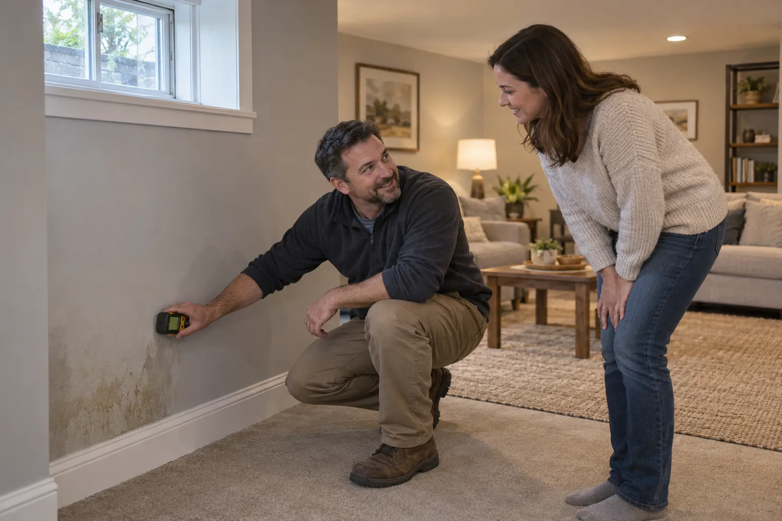 Mold remediation provider inspecting a home in Salem Lakes